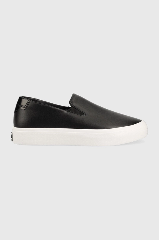 μαύρο Δερμάτινα ελαφριά παπούτσια Calvin Klein Vulc Slip On Nano Fox Γυναικεία