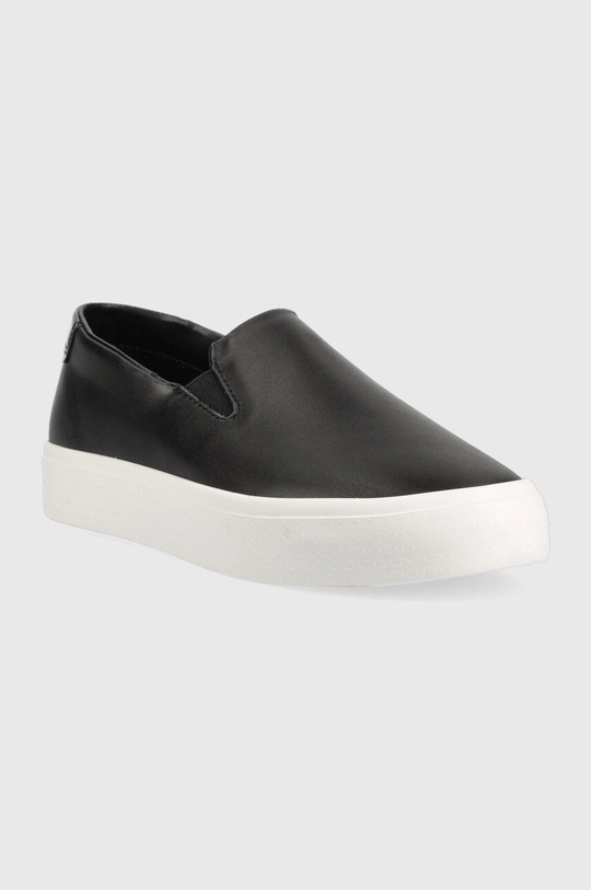 Calvin Klein tenisówki skórzane Vulc Slip On Nano Fox czarny