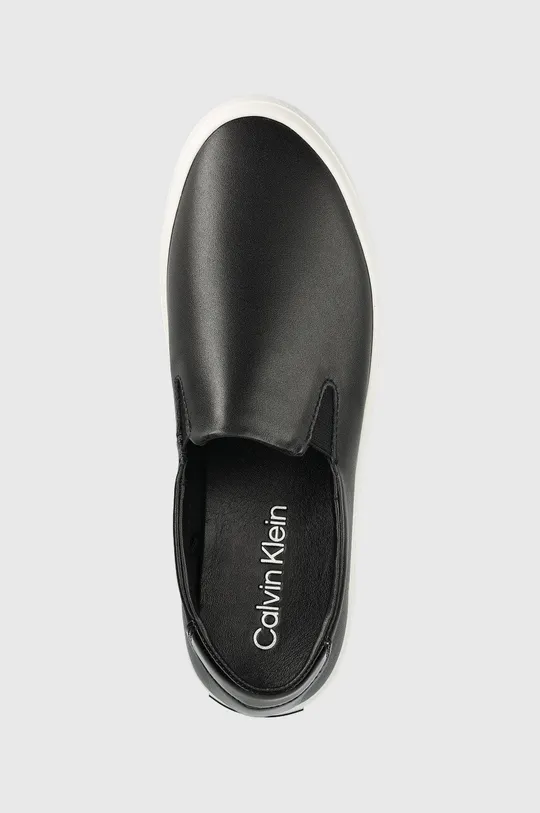 czarny Calvin Klein tenisówki skórzane Vulc Slip On Nano Fox