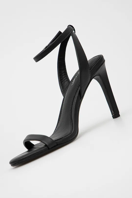 Usnjeni sandali Calvin Klein Essentia črna