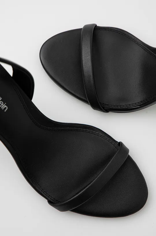črna Usnjeni sandali Calvin Klein Essentia
