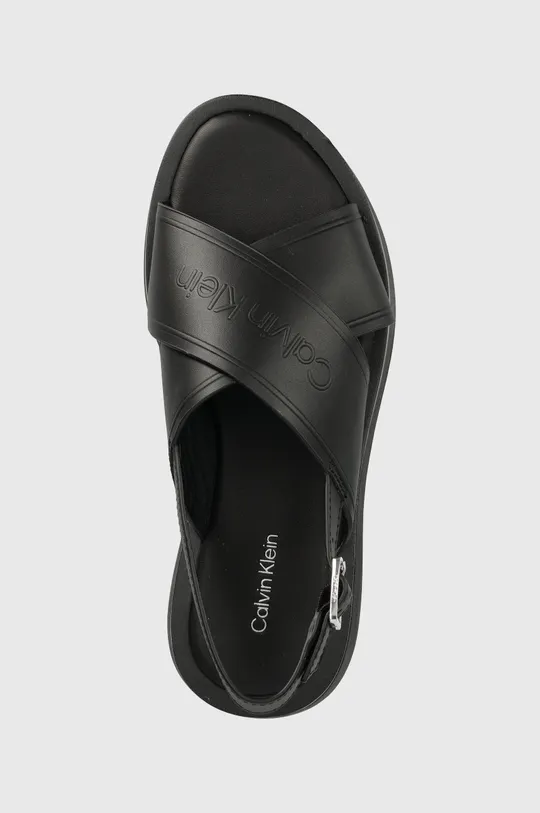 czarny Calvin Klein sandały skórzane Flatform Sandal