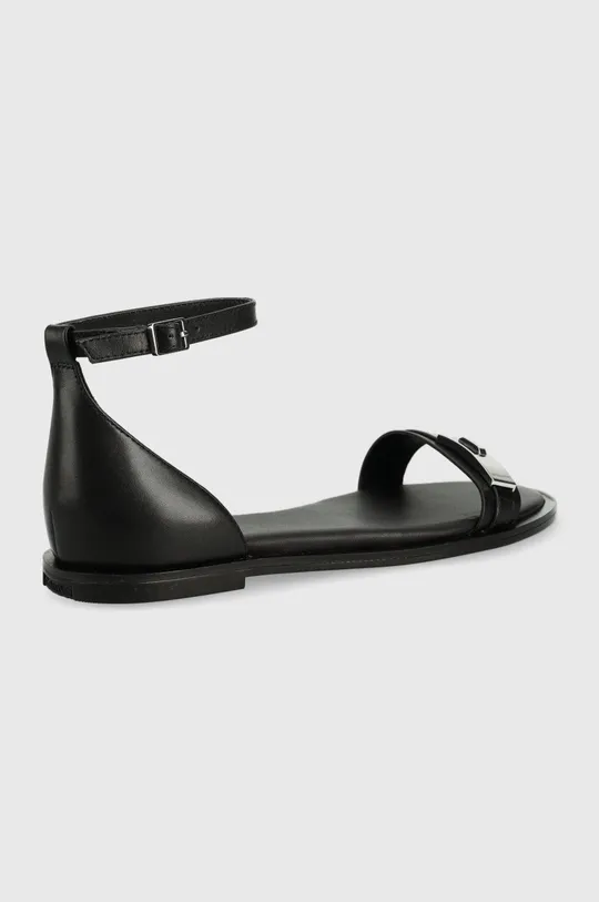 Kožne sandale Calvin Klein Barely There Flat crna