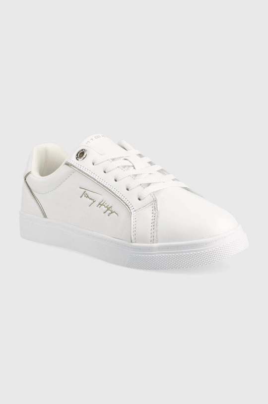 Kožené tenisky Tommy Hilfiger Signature Piping Sneaker biela