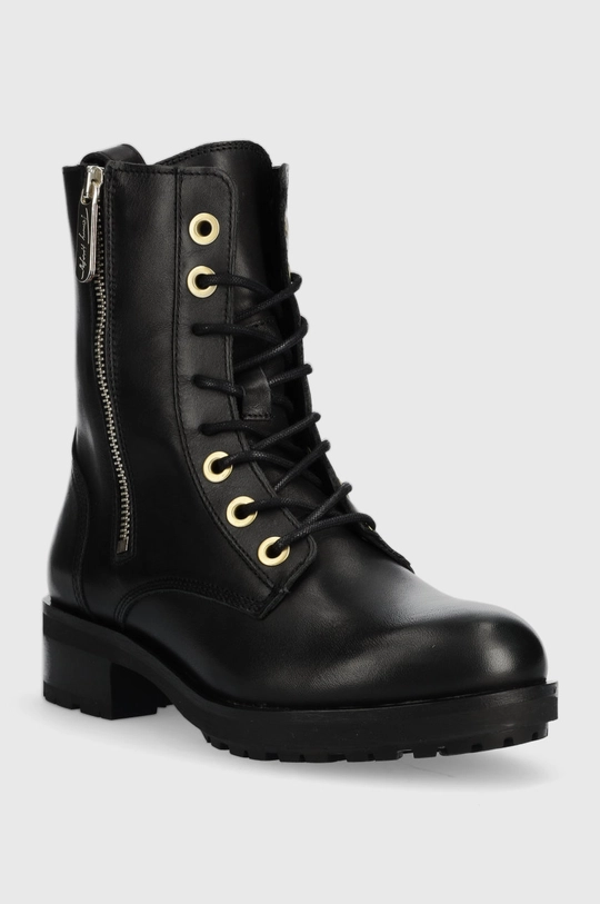 Кожаные полусапоги Tommy Hilfiger Th Essentials Biker Boot чёрный