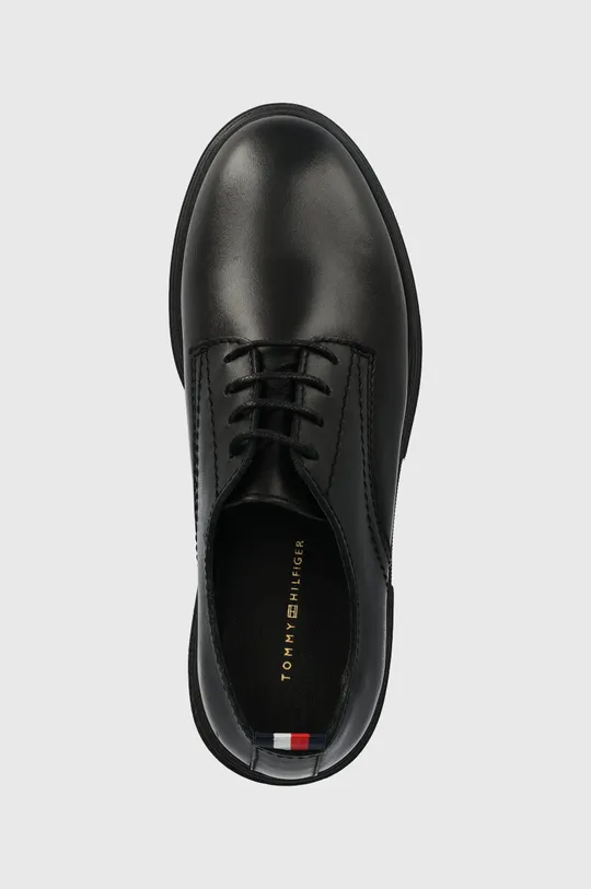 čierna Kožené poltopánky Tommy Hilfiger Leather Lace Up Shoe