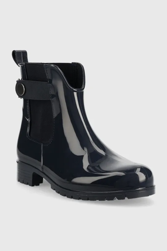 Гумові чоботи Tommy Hilfiger Ankle Rainboot With Metal Detail темно-синій