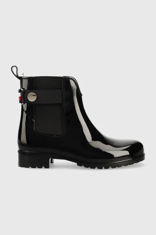 nero Tommy Hilfiger stivali di gomma Ankle Rainboot With Metal Detail Donna