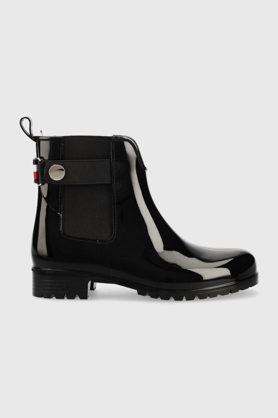 čierna Gumáky Tommy Hilfiger Ankle Rainboot With Metal Detail Dámsky