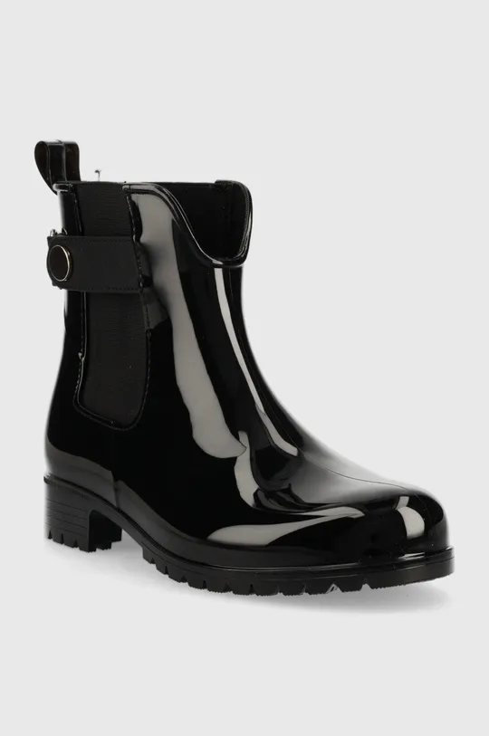 Gumijasti škornji Tommy Hilfiger Ankle Rainboot With Metal Detail črna