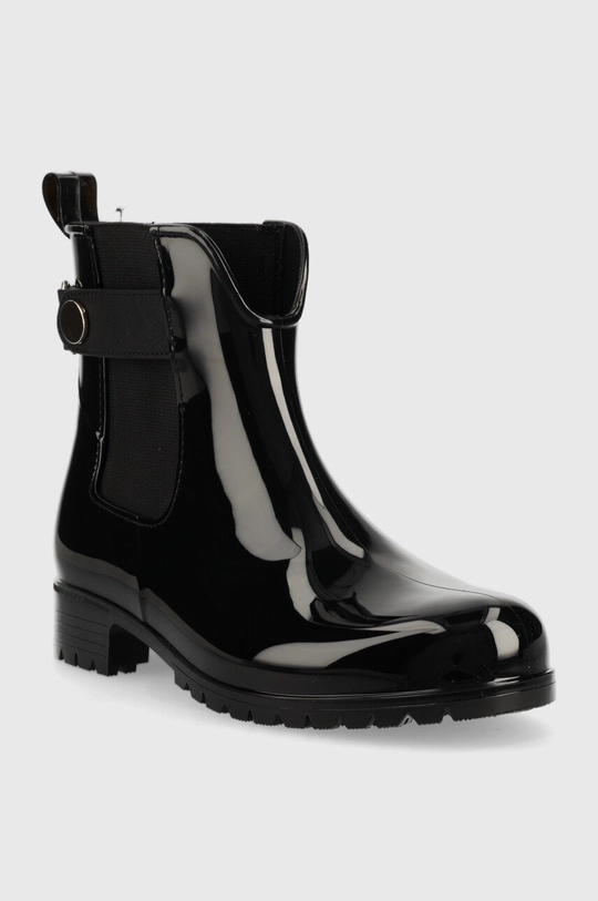 Gumene čizme Tommy Hilfiger Ankle Rainboot With Metal Detail crna