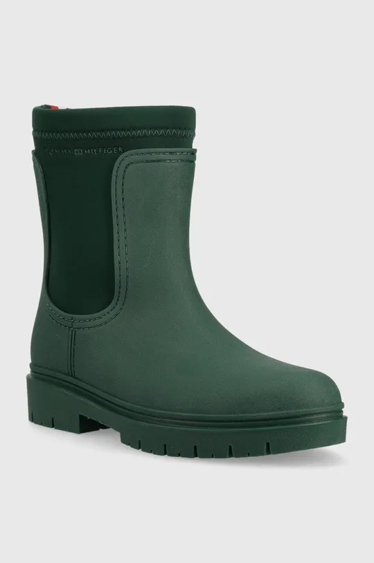 Gumene čizme Tommy Hilfiger Rain Boot Ankle zelena