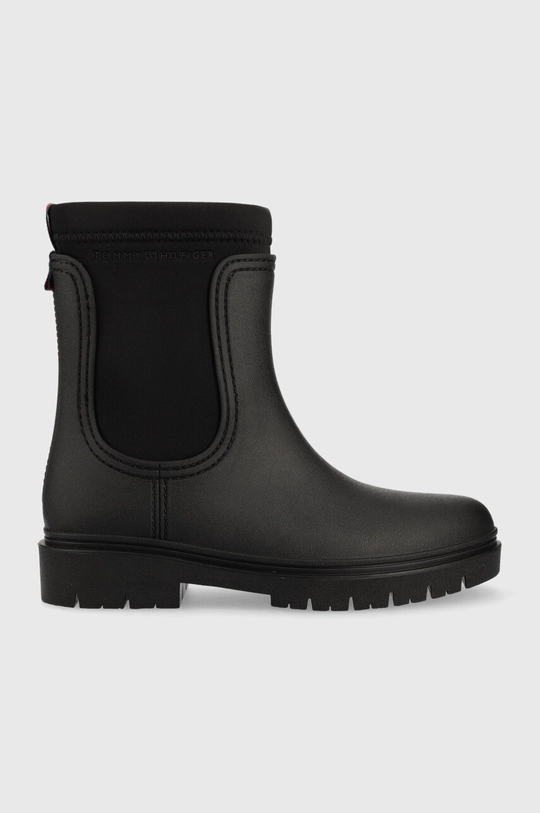 μαύρο Ουέλλινγκτον Tommy Hilfiger Rain Boot Ankle Γυναικεία