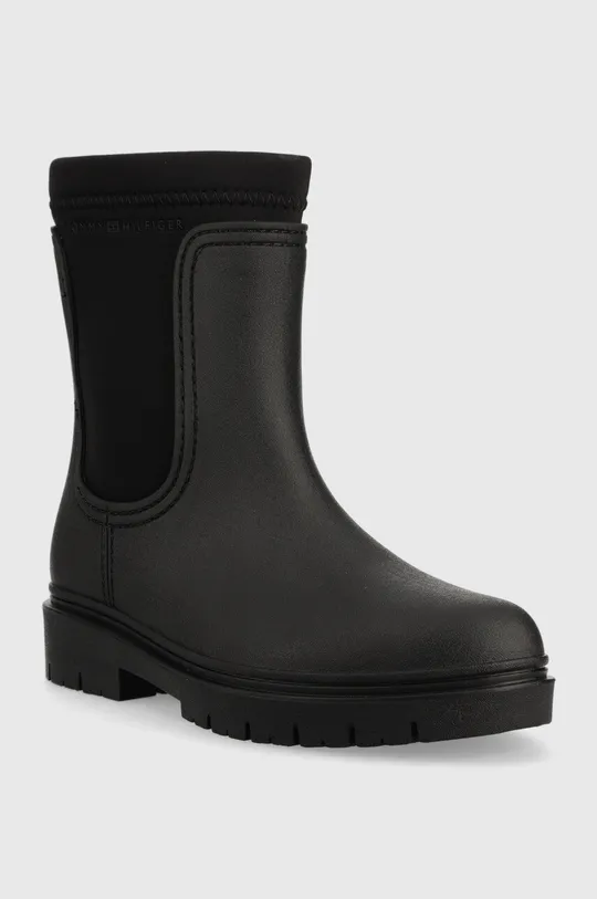 Gumijasti škornji Tommy Hilfiger Rain Boot Ankle črna