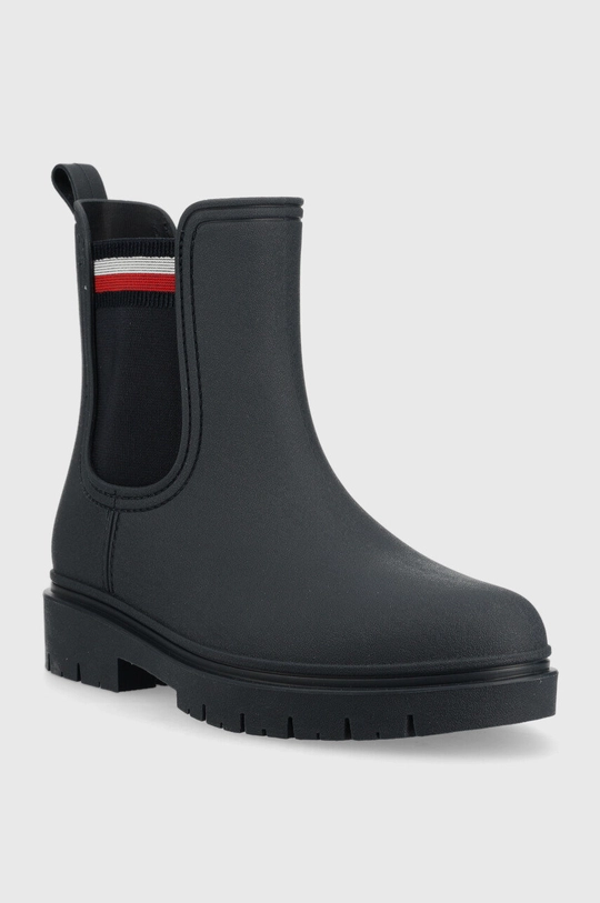 Gumáky Tommy Hilfiger Rain Boot Ankle Elastic tmavomodrá