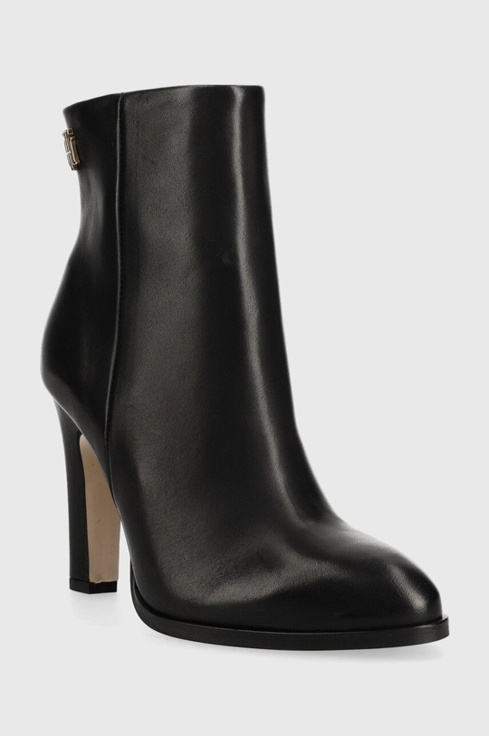 Tommy Hilfiger botki skórzane High Heel Leather Boot czarny