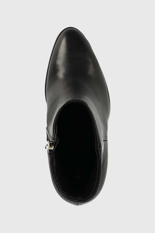 čierna Kožené členkové topánky Tommy Hilfiger High Heel Leather Boot