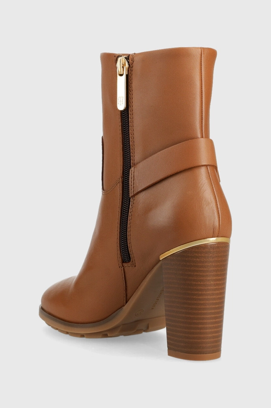 Tommy Hilfiger botki skórzane Belt High Heel Boot Cholewka: Skóra naturalna, Wnętrze: Skóra naturalna, Materiał tekstylny, Podeszwa: Materiał syntetyczny