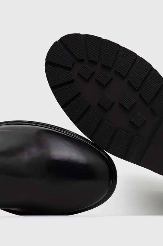 črna Usnjeni elegantni škornji Tommy Hilfiger Leather Belt Longboot