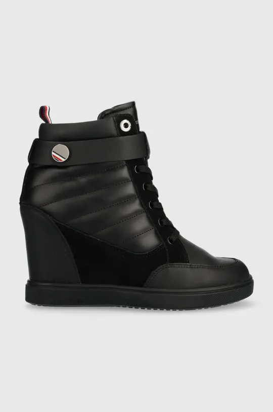 čierna Členkové topánky Tommy Hilfiger Wedge Sneaker Boot Dámsky