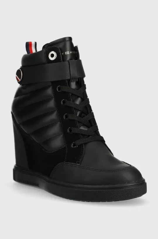 Členkové topánky Tommy Hilfiger Wedge Sneaker Boot čierna