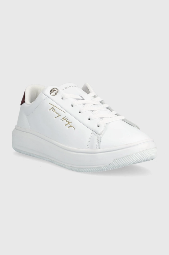 Kožené tenisky Tommy Hilfiger Signature Court Sneaker biela