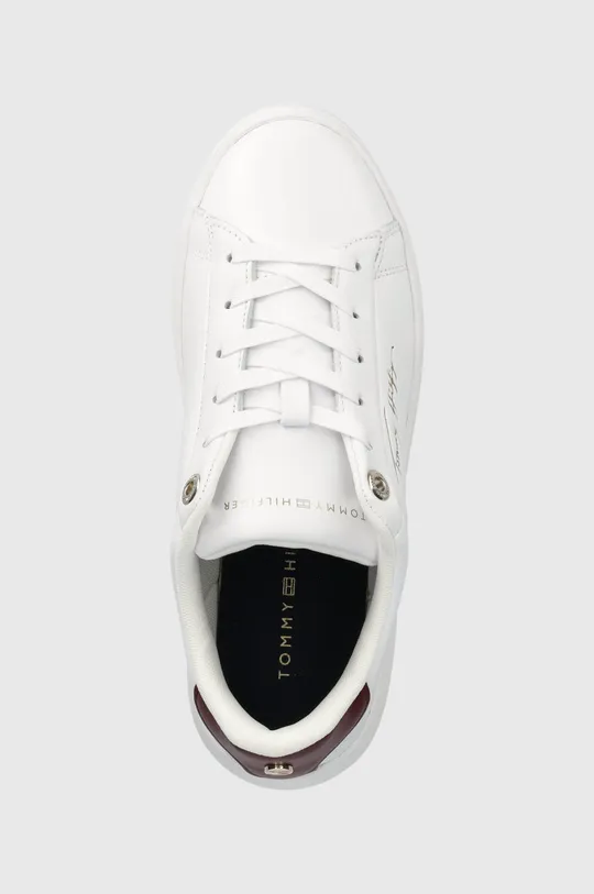 λευκό Δερμάτινα αθλητικά παπούτσια Tommy Hilfiger Signature Court Sneaker