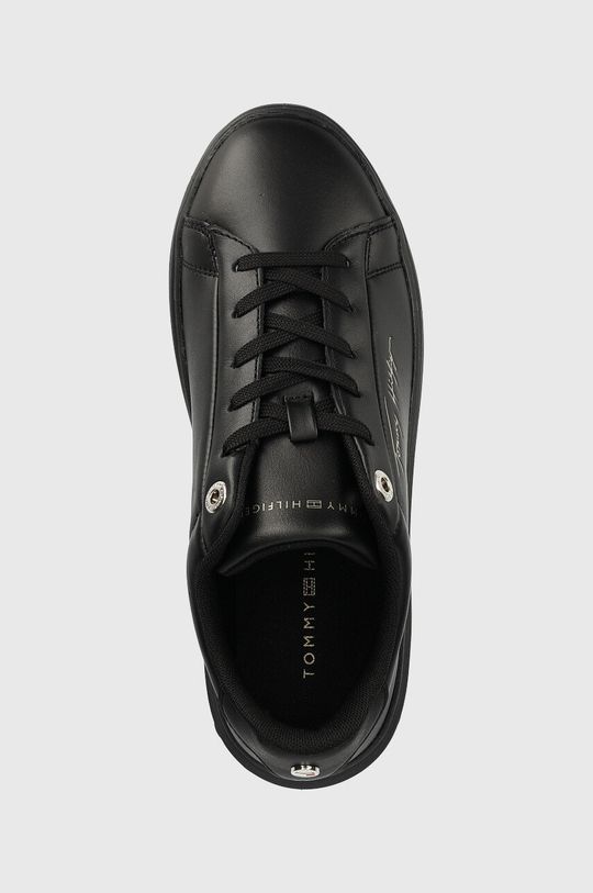 černá Kožené sneakers boty Tommy Hilfiger Signature Court Sneaker