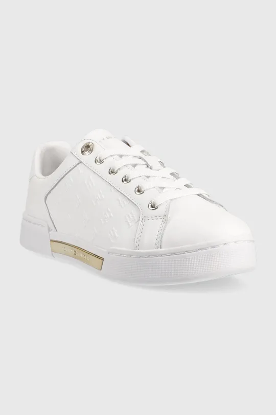 Kožne tenisice Tommy Hilfiger Embossed Monogram Sneaker bijela