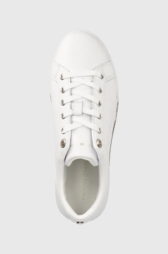 biały Tommy Hilfiger sneakersy skórzane Embossed Monogram Sneaker