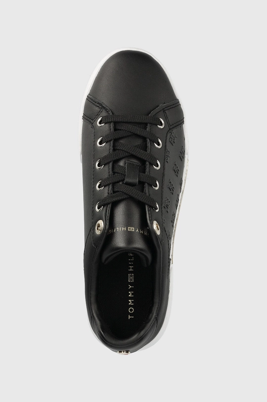 čierna Kožené tenisky Tommy Hilfiger Embossed Monogram Sneaker