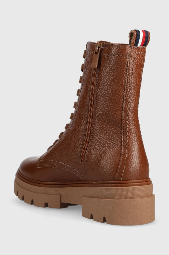 Kožne čizme Tommy Hilfiger Monochromatic Lace Up Boot  Vanjski dio: Prirodna koža Unutrašnji dio: Tekstilni materijal, Prirodna koža Potplat: Sintetički materijal