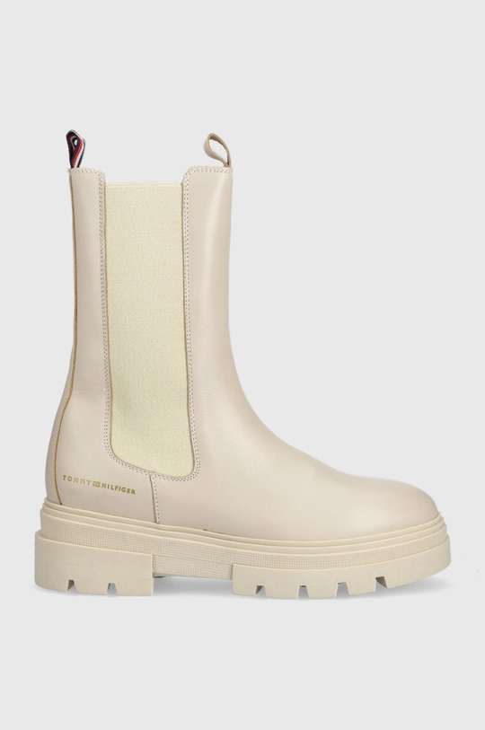 béžová Kožené topánky chelsea Tommy Hilfiger Monochromatic Boot Dámsky