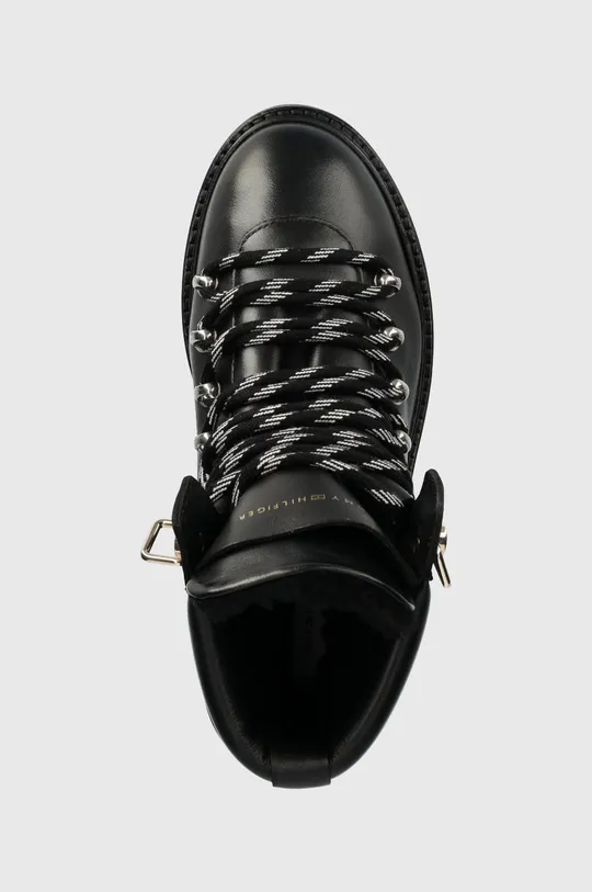 čierna Členkové topánky Tommy Hilfiger Leather Outdoor Flat Boot