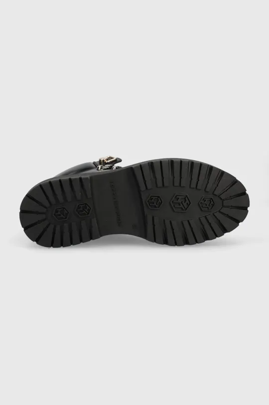 Členkové topánky Tommy Hilfiger Leather Outdoor Flat Boot Dámsky