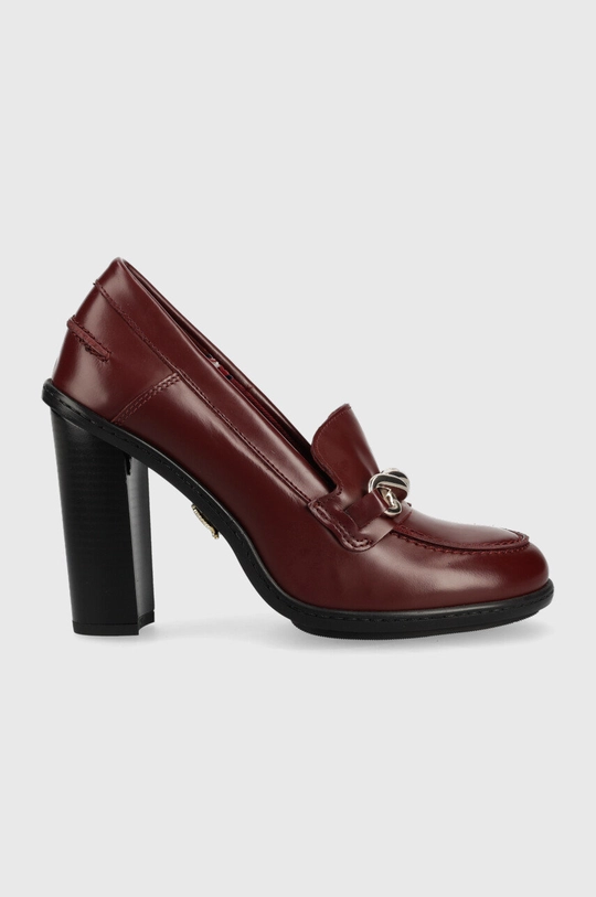 bordo Kožne salonke Tommy Hilfiger Tommy Twist High Heel Loafer Ženski