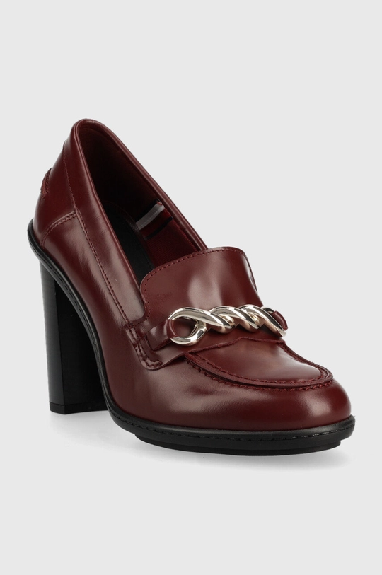 Usnjeni salonarji Tommy Hilfiger Tommy Twist High Heel Loafer bordo