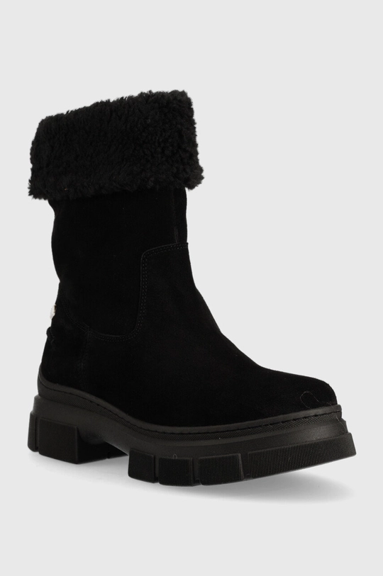 Semišové topánky Tommy Hilfiger Warm Lining Suede Low Boot čierna