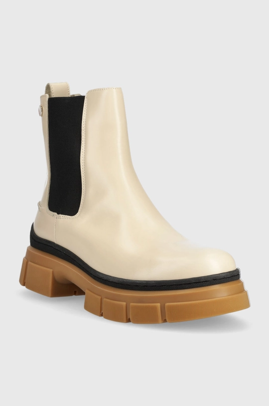 Kožené topánky chelsea Tommy Hilfiger Preppy Outdoor Low Boot béžová