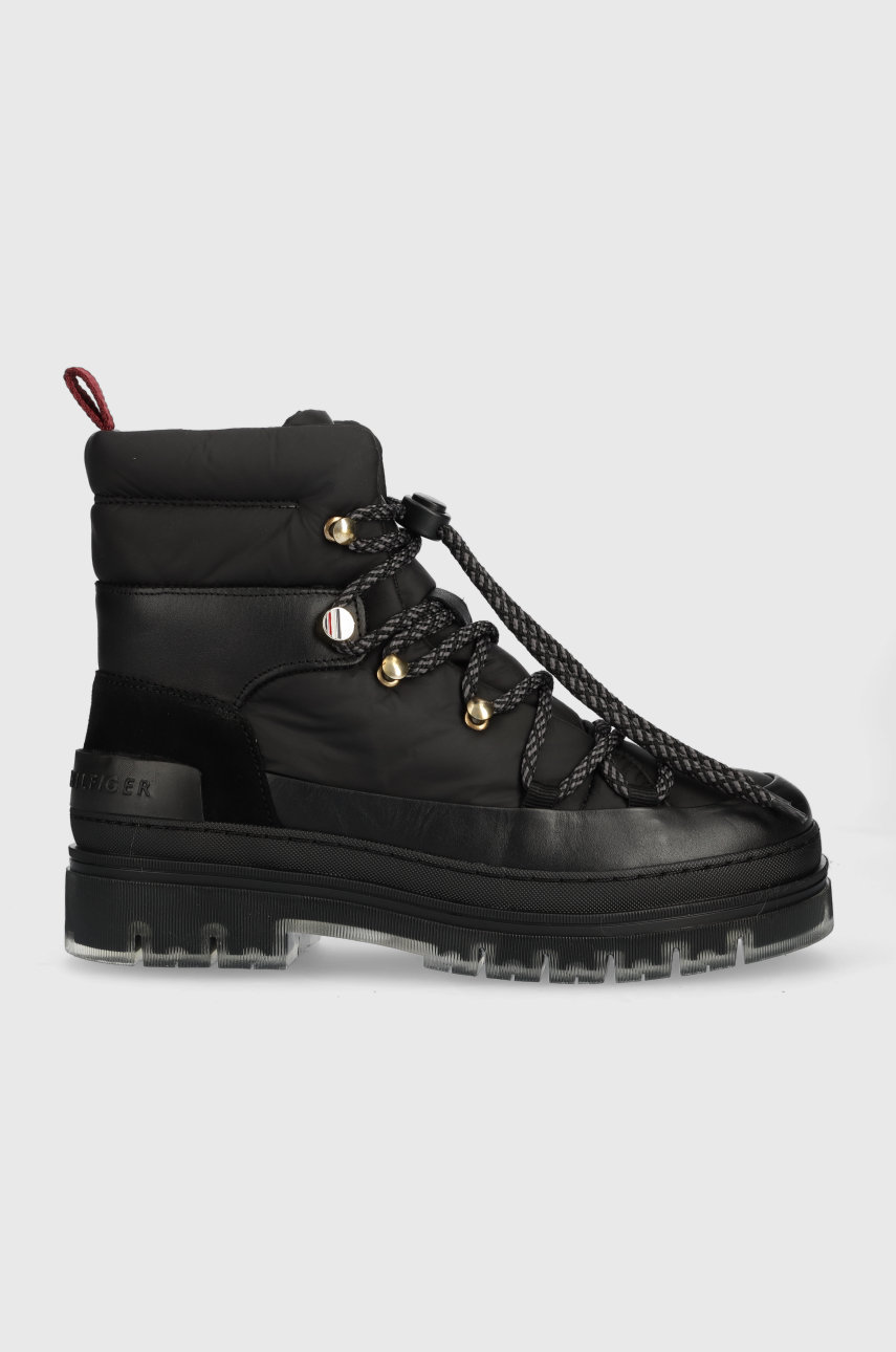 μαύρο Μποτάκια εργασίας Tommy Hilfiger Laced Outdoor Boot Γυναικεία