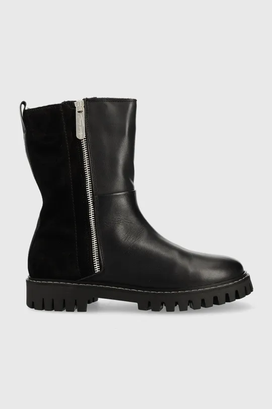 μαύρο Δερμάτινες μπότες Tommy Hilfiger Warm Lining Boot Γυναικεία