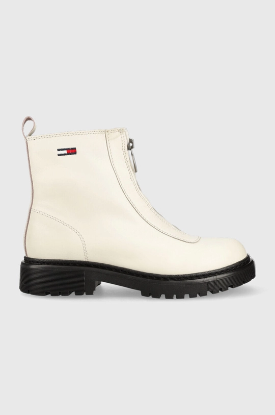 fehér Tommy Jeans bőr csizma Tommy Jeans Zip Boot Női