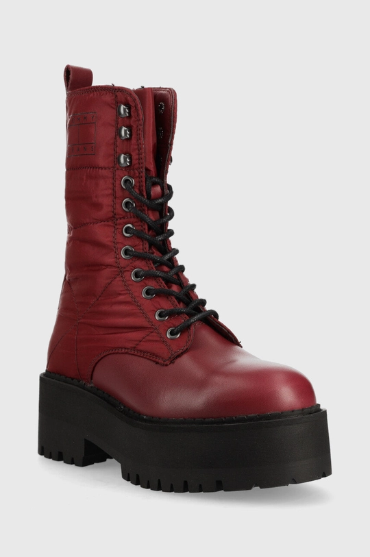 Nizki škornji Tommy Jeans Tommy Jeans Flatform Padded Boot bordo