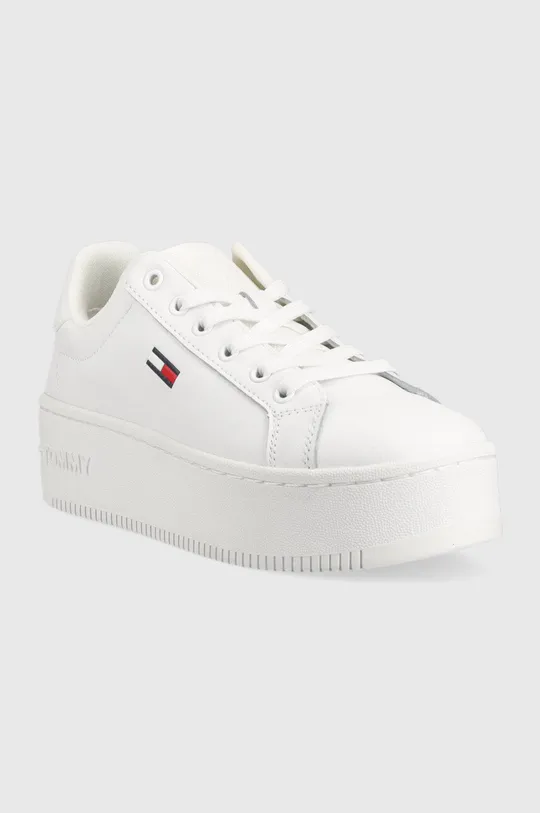 Δερμάτινα αθλητικά παπούτσια Tommy Jeans Tommy Jeans Flatform Ess λευκό