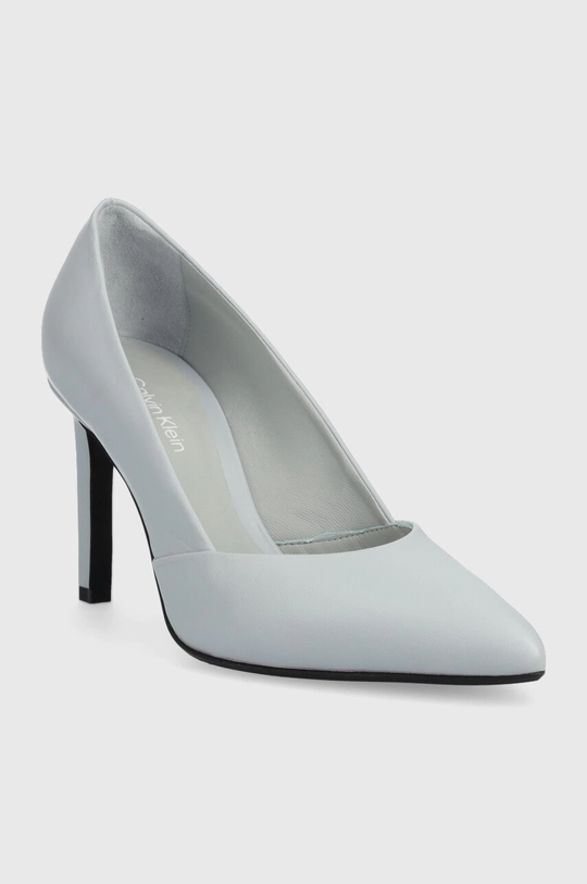 Kožne štikle Calvin Klein Stiletto Pump 90 siva