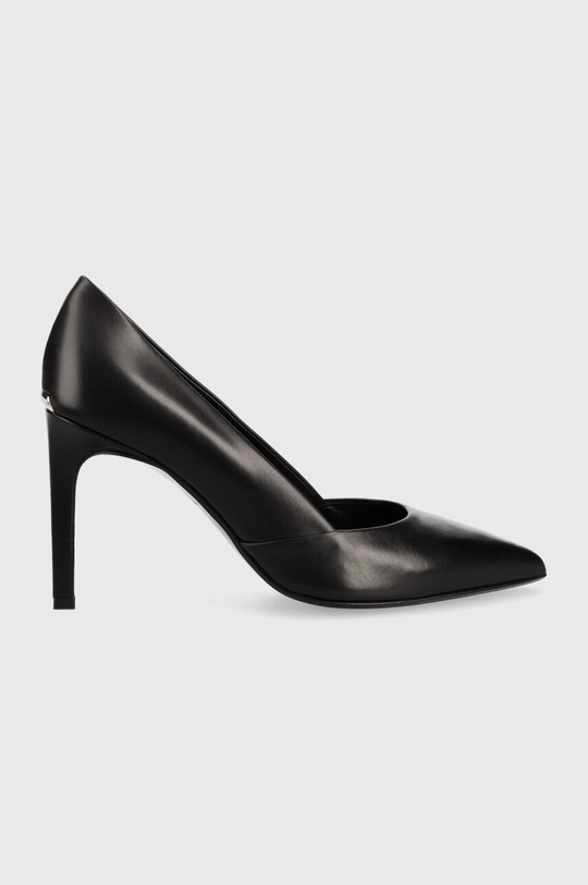 czarny Calvin Klein szpilki skórzane Stiletto Pump 90 Damski