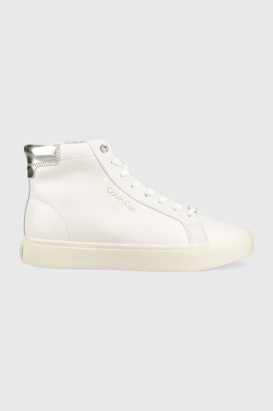 λευκό Δερμάτινα αθλητικά παπούτσια Calvin Klein Vulc High Top Γυναικεία