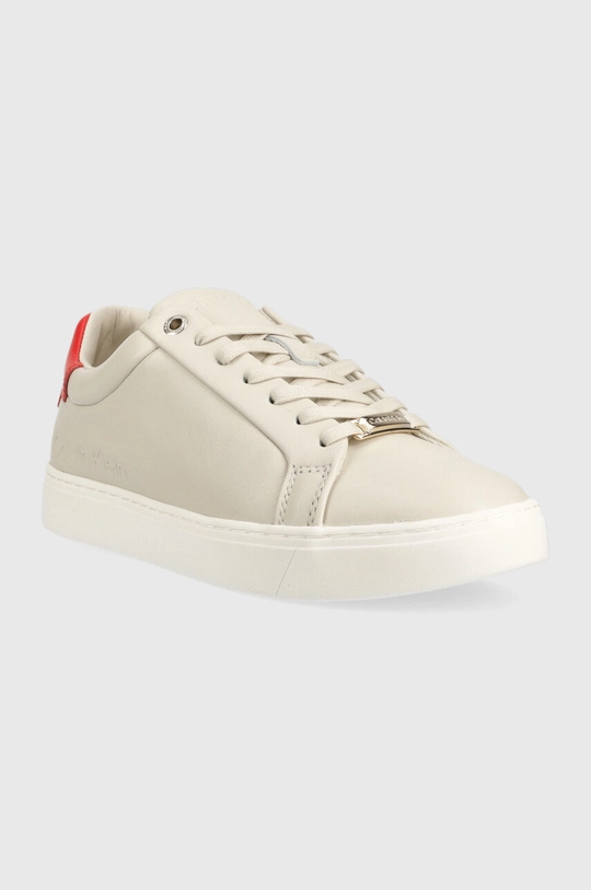 Δερμάτινα αθλητικά παπούτσια Calvin Klein Cupsole Lace Up γκρί