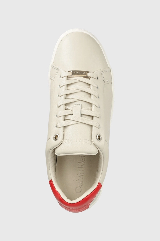 γκρί Δερμάτινα αθλητικά παπούτσια Calvin Klein Cupsole Lace Up