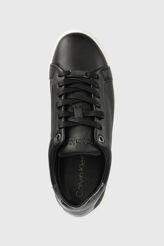 čierna Kožené tenisky Calvin Klein Cupsole Lace Up